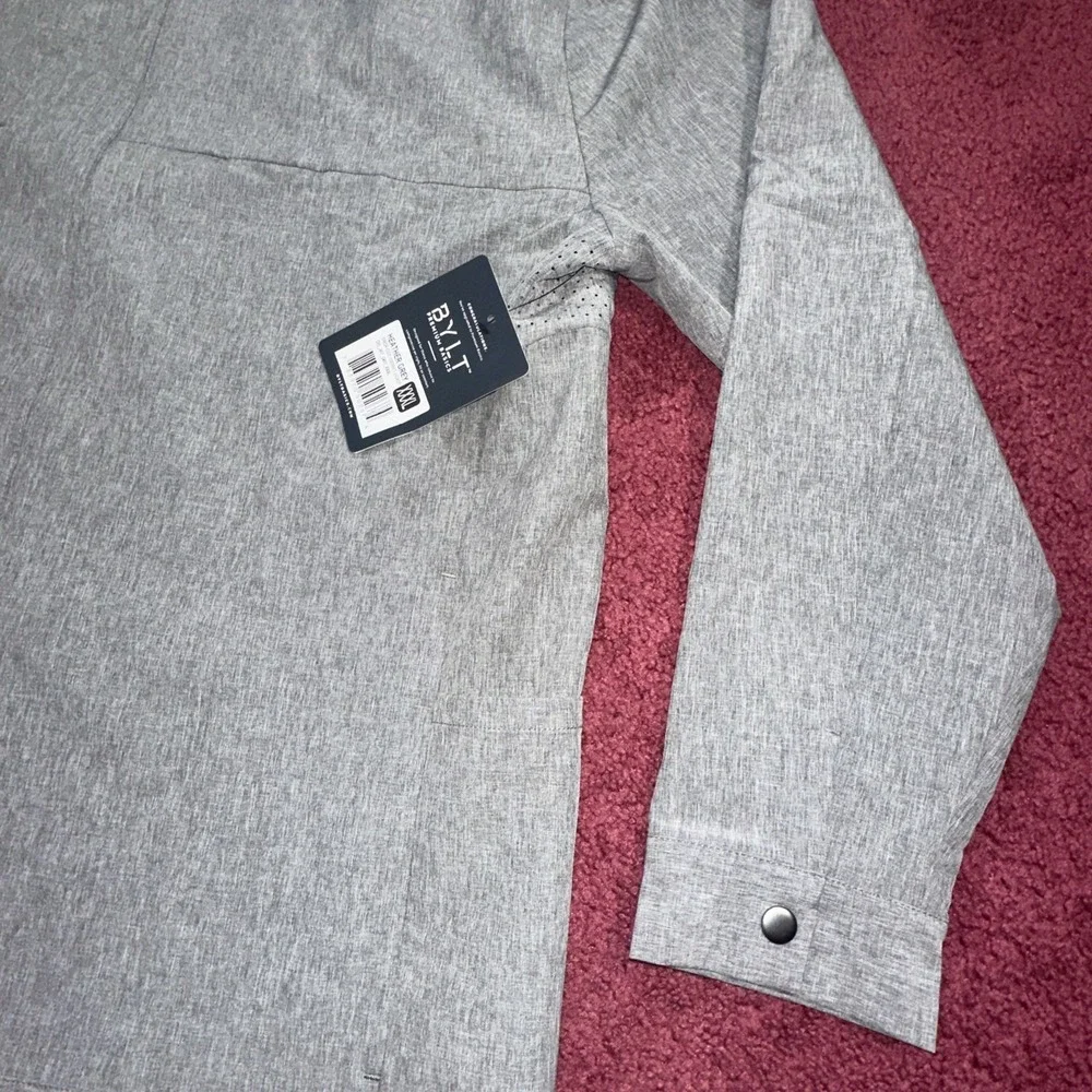 BYLT District Jacket Men's 3XL Heather Grey Snap Button Stretch